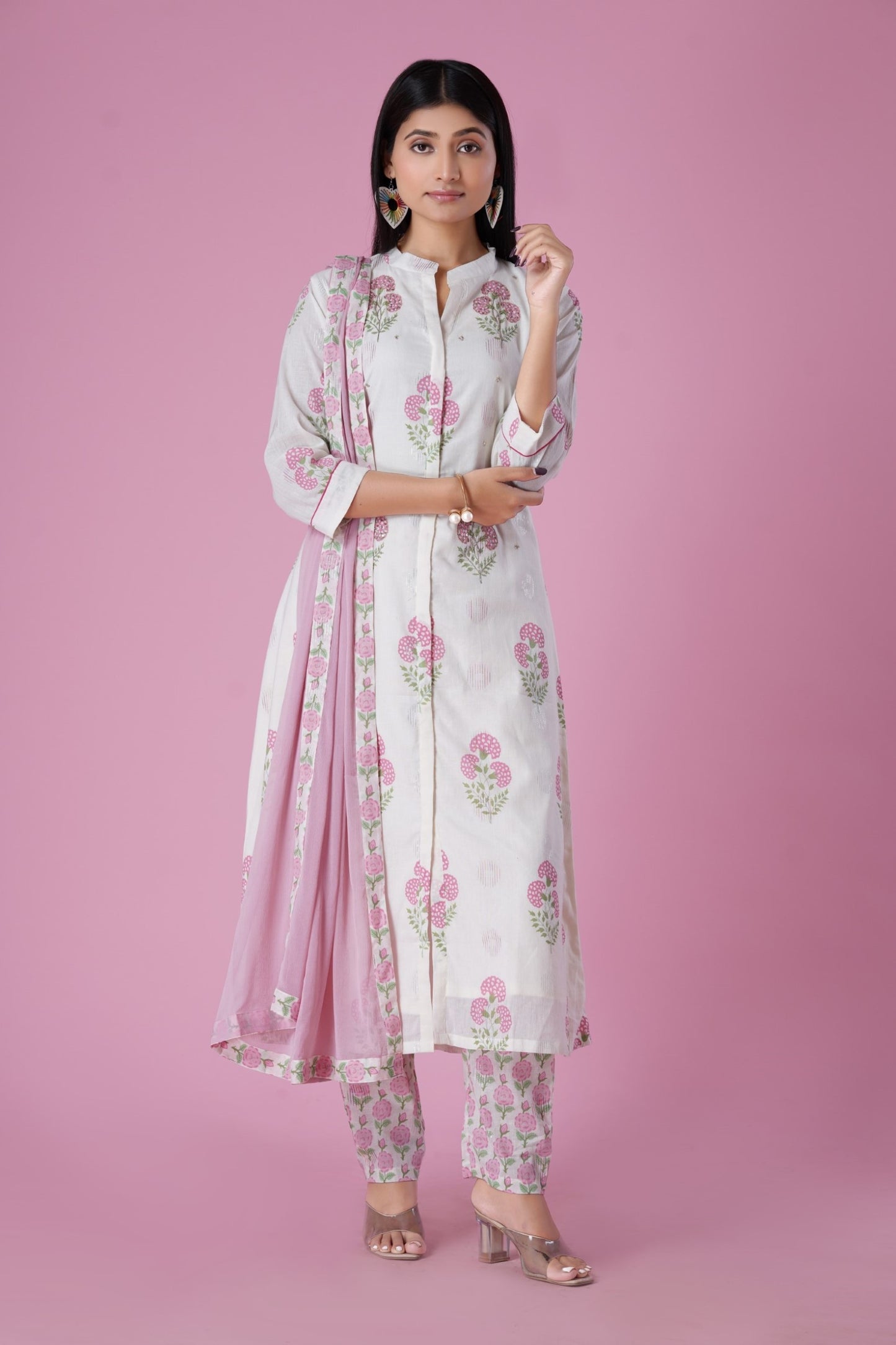 Hand Embroidred Cotton Suit Set